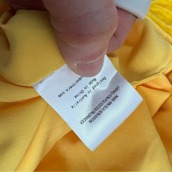 Free People x Fame & Partners Caroline Dress in Velvet Marigold size 10 - Picture 6 of 6